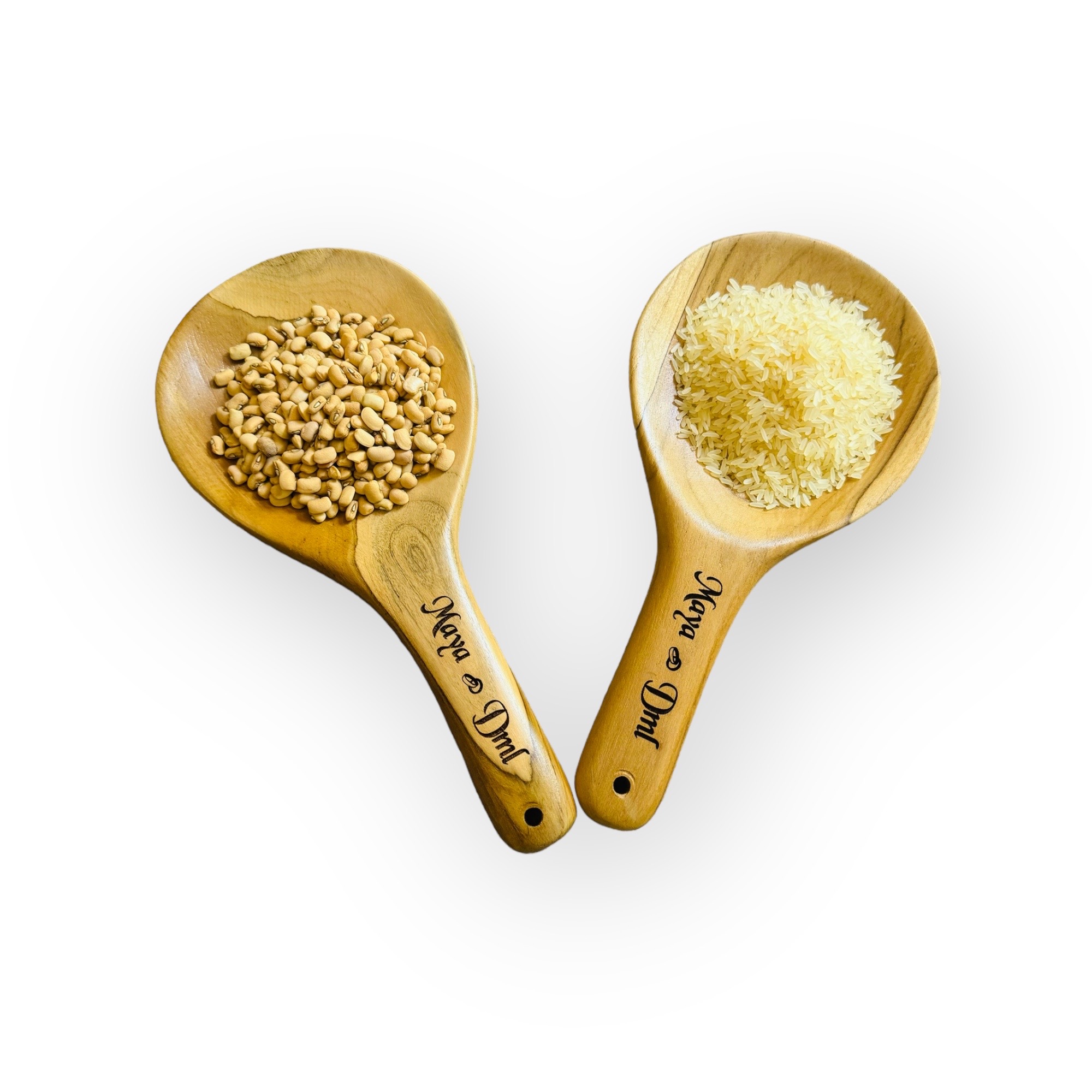 Handcrafted Personalized African Igbako – Teak Wood Measuring Spoon for Rice, Beans