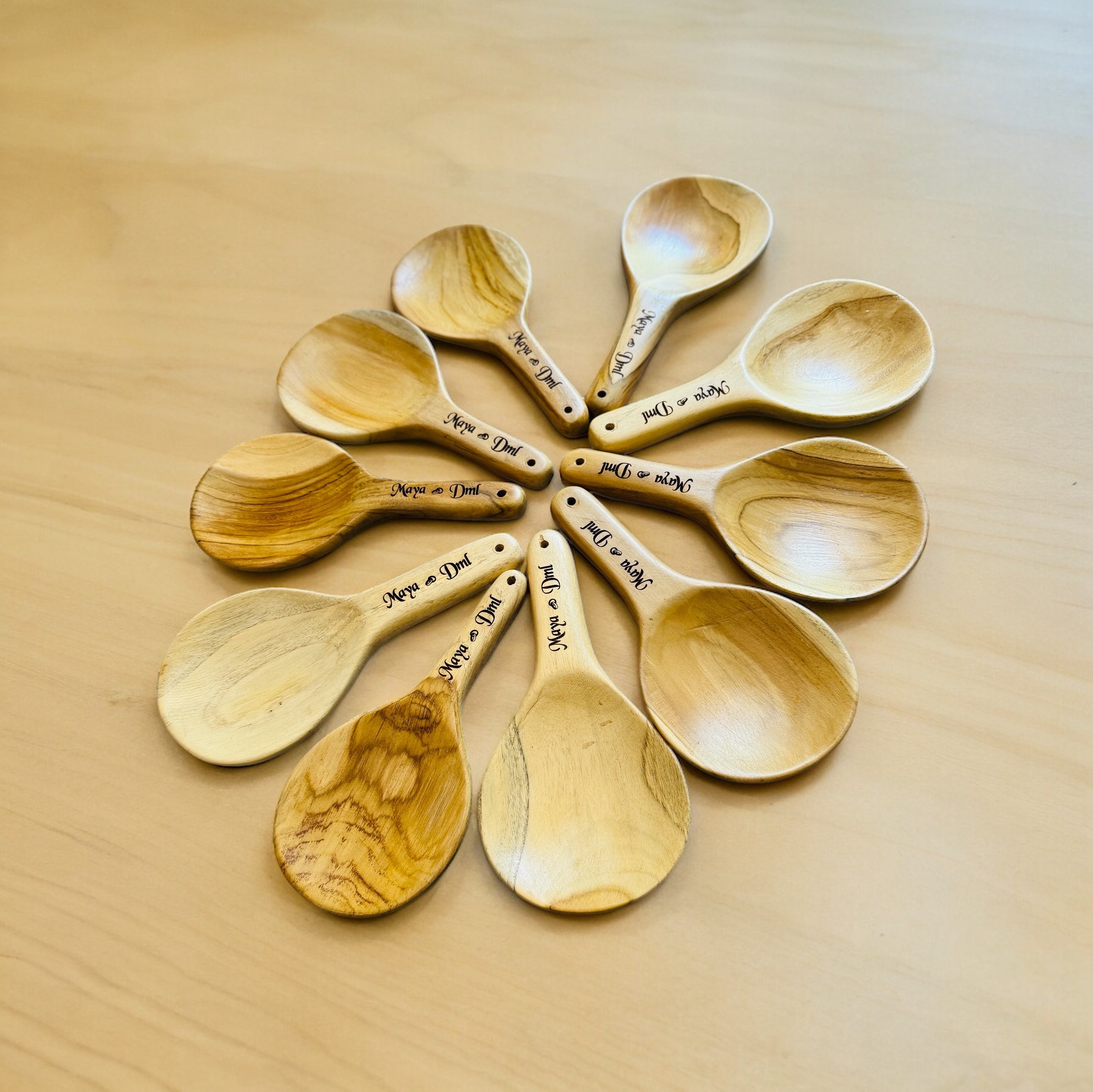 Handcrafted Personalized African Igbako – Teak Wood Measuring Spoon for Rice, Beans thumbnail 2